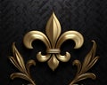 luxury banner to the left of gold lis. Royalty Free Stock Photo