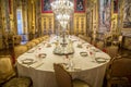 Luxury Baroque dining room with gala dinner table setting