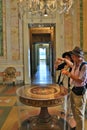 Luxury baroque palace interior Isola Bella Lago Maggiore Italy Royalty Free Stock Photo