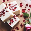 Luxury Bath Soap Bar with Red Rose Petals