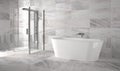 Luxury bathroom with bathtub and marble tiles - Illustration Royalty Free Stock Photo