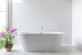 Luxury bathroom features bathtub with flower Royalty Free Stock Photo