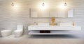 Luxury Bathroom furniture illustration against stylish sanddune wall