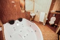 Luxury bathroom with gigantic jacuzzi Royalty Free Stock Photo