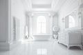 luxury bathroom interior in white tones. Minimalism. Royalty Free Stock Photo