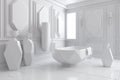 luxury bathroom interior in white tones. Minimalism Royalty Free Stock Photo