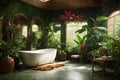 Luxury Bathroom transformed into a jungle paradise