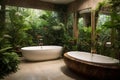 Luxury Bathroom transformed into a jungle paradise