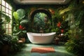 Luxury Bathroom transformed into a jungle paradise