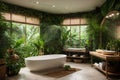 Luxury Bathroom transformed into a jungle paradise