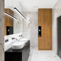 Luxury bathroom with two washbasins Royalty Free Stock Photo