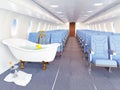 Luxury bathtube in airplane Royalty Free Stock Photo