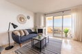 luxury beachfront apartment with fireplace overlooking the mediterranean Royalty Free Stock Photo