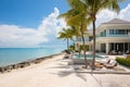 luxury beachfront property with a lively seaside view Royalty Free Stock Photo