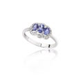 Luxury and beautiful sapphire ring on white Royalty Free Stock Photo