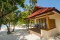 Luxury beautiful small house on the beach located at the tropical island Royalty Free Stock Photo