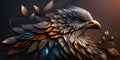 Luxury Beautifull Eagle Abstract. Panorama Digital Art Illustrations
