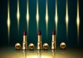 Luxury beauty lipstick gold cosmetics