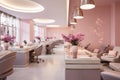 Luxury beauty salon interior, modern nail and manicure service shop