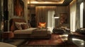 Luxury Bedroom with Fine Textures and Tan Bedspread