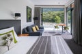 Luxury bedroom interior at Milford Sound Lodge