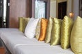 Luxury bespoke seating scatter cushions Royalty Free Stock Photo