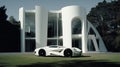 Luxury Bionic Mansion and Supercar Showcase Royalty Free Stock Photo