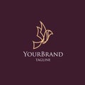 Luxury Bird mono line logo template