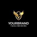 Luxury bird wing logo design concept template