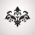 Luxury Black Decorative Element: Ornate Baroque Realism Symbol