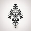 Luxury Black Floral Design: Baroque-inspired Ornamentation For Elegant Decor