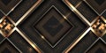 Luxury black and gold award background with golden square and halftones