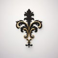 Luxury Black And Gold Fleurdelis Ornate Wall Sculpture