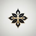 Luxury Black And Gold Flower Design Symbol For Minimalistic Symmetry