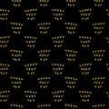 Luxury Black Gold Geometric Shape Pattern, Drawn Seamless Shiny Royalty Free Stock Photo