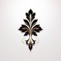 Luxury Black And Gold Leaf Element - Mysterious Symbolism And Elegant Realism