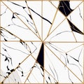 Luxury black marble background with golden lines. Vector illustration. Generative AI Royalty Free Stock Photo