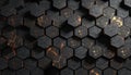 Luxury Black Marble Hexagons Royalty Free Stock Photo
