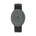 Luxury black oval watch with gold, black leather bracelet Royalty Free Stock Photo