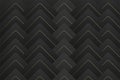 luxury Black Rounded triangle shape seamless pattern with gold line.