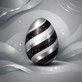 Luxury Black And Silver Abstract Easter Egg With Gold Glitter Modern Background Royalty Free Stock Photo