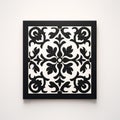 Luxury Black Wall Art With Ornamental Design - Dark White Quadratura