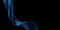 Luxury blue fabric flying in the wind on black background with copy space 3D render Royalty Free Stock Photo