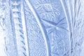 Luxury blue glass crystal pattern close-up Royalty Free Stock Photo