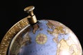 Luxury blue and gold globe, representing international travel or business