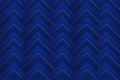 luxury Blue Rounded triangle shape seamless pattern with gold line.