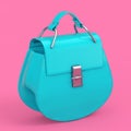 Luxury Blue Women Bag as Duotone Style. 3d Rendering