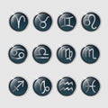 Zodiac icons set collection Royalty Free Stock Photo