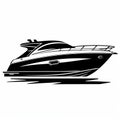 Luxury Boat Silhouette Vector Illustration In Steve Sack Style