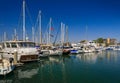 Luxury boats in Marina Del Rey harbor in Los Angeles County, Southern California Royalty Free Stock Photo